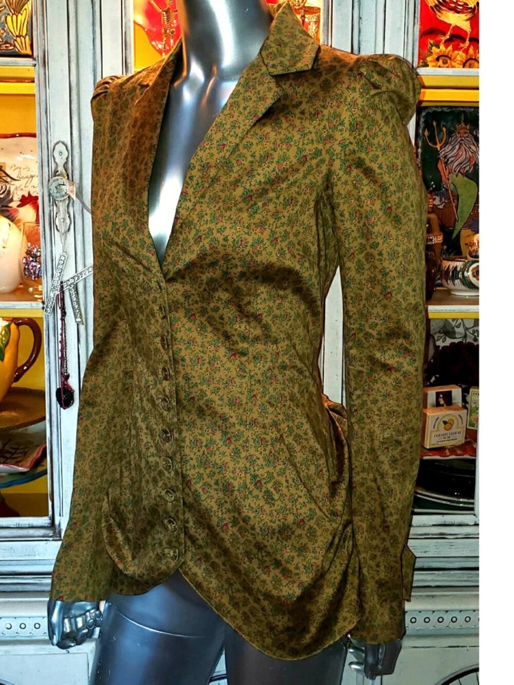 $SOLD$ Betsey Johnson Vintage Jacket Corset Bustle Victorian Steampunk Coat Top - Picture 10 of 13